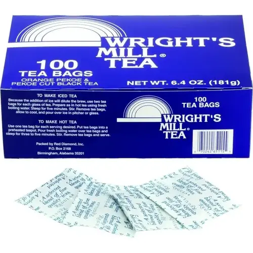 Wright'S Mill Caffeinated Tea Bags - pack of 1000 Wright'S Mill Caffeinated Tea Bags - pack of 1000