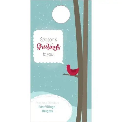 Holiday Door Tag- Red Bird Design - pack of 50 Holiday Door Tag- Red Bird Design - pack of 50