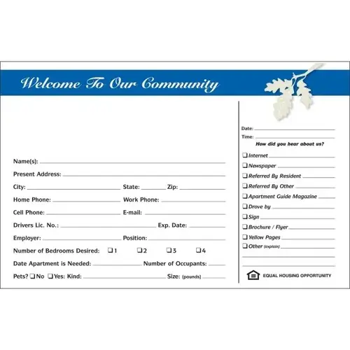 Personalized Guest Cards, Leaves Design, Blue, 8 X - pack of 100 Personalized Guest Cards, Leaves Design, Blue, 8 X - pack of 100