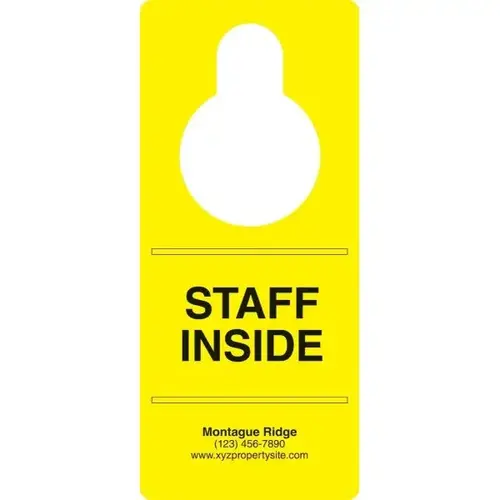 Staff Inside Personalized Plastic Door Tags - pack of 10 Staff Inside Personalized Plastic Door Tags - pack of 10
