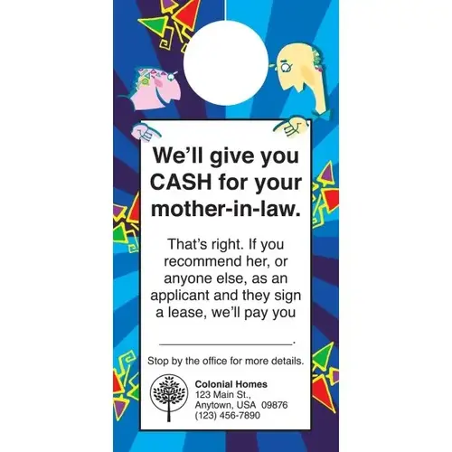 Custom Door Hanger, People Design - pack of 100 Custom Door Hanger, People Design - pack of 100