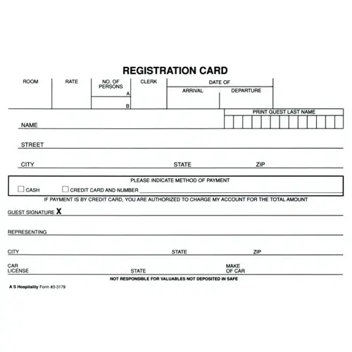 Registration Card White - pack of 100 Registration Card White - pack of 100