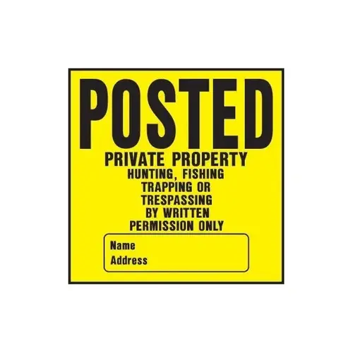 "Posted" - Written Permission Polystyrene Sign, 11" X 11" - pack of 20 "Posted" - Written Permission Polystyrene Sign, 11" X 11" - pack of 20