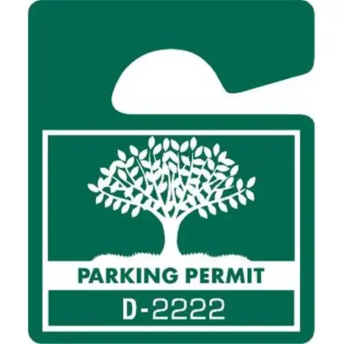 Plastic Parking Permit Tags, Green, 2-1/2 X 3 - pack of 100 Plastic Parking Permit Tags, Green, 2-1/2 X 3 - pack of 100