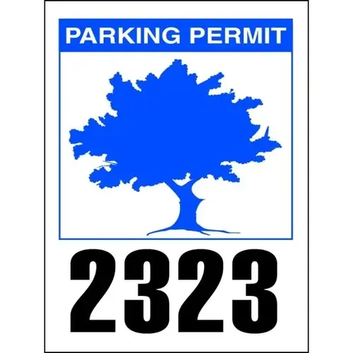 Parking Permit Static Cling, Blue Tree, 2-1/4 X 3 - pack of 100 Parking Permit Static Cling, Blue Tree, 2-1/4 X 3 - pack of 100