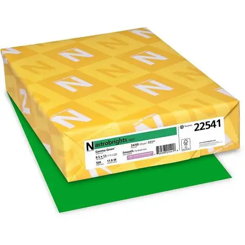Copy Paper 8.5"X11" 24 Lb Basis Weight Gamma Green - pack of 500 Copy Paper 8.5"X11" 24 Lb Basis Weight Gamma Green - pack of 500