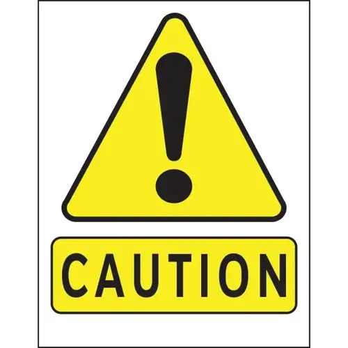 "! Caution" General Sign, Plastic, 16 X 20" - pack of 5 "! Caution" General Sign, Plastic, 16 X 20" - pack of 5