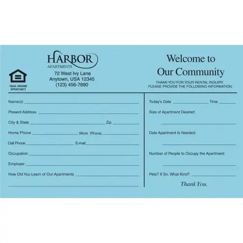 Custom Guest Cards, Blue - pack of 100 Custom Guest Cards, Blue - pack of 100