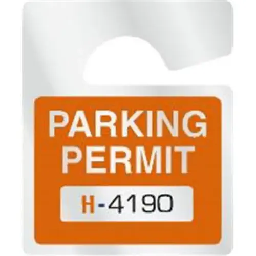 Plastic Parking Permit Tags Reflective, Orange, 2-1/2 X - pack of 100 Plastic Parking Permit Tags Reflective, Orange, 2-1/2 X - pack of 100