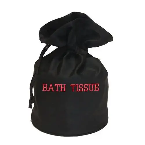 Bath Tissue Bag Black Red Embroidery - pack of 10 Bath Tissue Bag Black Red Embroidery - pack of 10