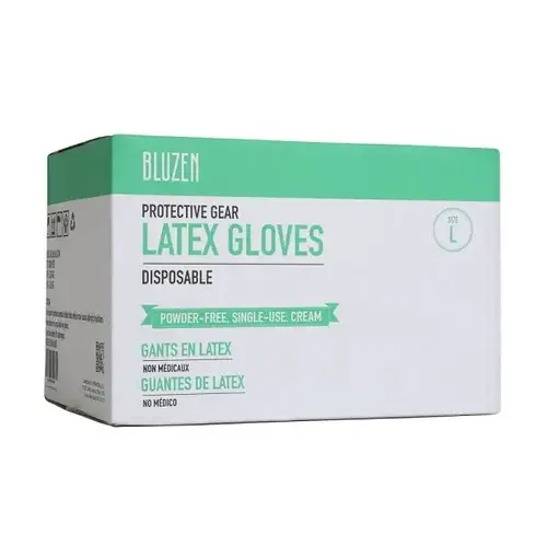 Bluzen Latex Disposable Gloves, 6.3 Mil, Large - pack of 1000 Bluzen Latex Disposable Gloves, 6.3 Mil, Large - pack of 1000