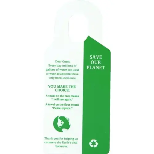 Save Our Planet Towels Hanging Sign - pack of 50 Save Our Planet Towels Hanging Sign - pack of 50