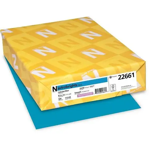 Copy Paper 8.5"X11" 24lb Basis Weight Celestial Blue - pack of 500 Copy Paper 8.5"X11" 24lb Basis Weight Celestial Blue - pack of 500
