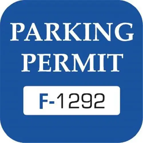 Parking Permit Window Stickers, Blue, 1-3/4 X 1-3/4 - pack of 100 Parking Permit Window Stickers, Blue, 1-3/4 X 1-3/4 - pack of 100