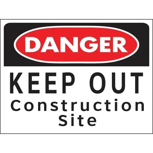 "Keep Out Construction Site" Sign, Polystyrene, 24 X 18" - pack of 5 "Keep Out Construction Site" Sign, Polystyrene, 24 X 18" - pack of 5