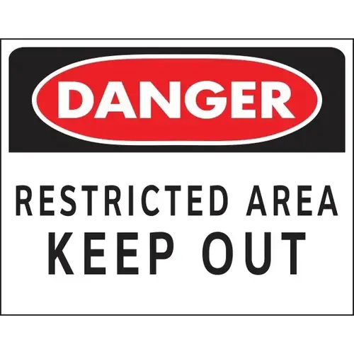 "Danger" Keep Out Restricted Area Sign, Plastic, 16 X 20" - pack of 5 "Danger" Keep Out Restricted Area Sign, Plastic, 16 X 20" - pack of 5