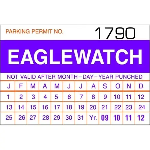 Custom Parking Permit With Back Adhesive, 3"x2", Month-Day-Year - pack of 100 Custom Parking Permit With Back Adhesive, 3"x2", Month-Day-Year - pack of 100
