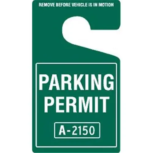 Plastic Parking Permit Tags, Green, 2-3/4 X 4-3/4 - pack of 100 Plastic Parking Permit Tags, Green, 2-3/4 X 4-3/4 - pack of 100