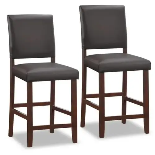 Wood Upholstered Counter Stool,faux Leather,cappuccino - pack of 2 Wood Upholstered Counter Stool,faux Leather,cappuccino - pack of 2