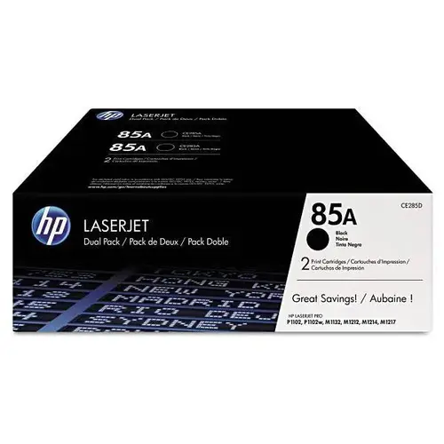 85a Black Original Laserjet Toner Cartridges - pack of 2 85a Black Original Laserjet Toner Cartridges - pack of 2