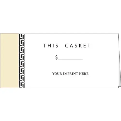 Standing Casket Price Card With Border Design - pack of 100 Standing Casket Price Card With Border Design - pack of 100