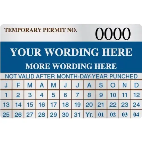 Custom Parking Permit With Front Adhesive, 3"x2", Month-Day-Year - pack of 100 Custom Parking Permit With Front Adhesive, 3"x2", Month-Day-Year - pack of 100