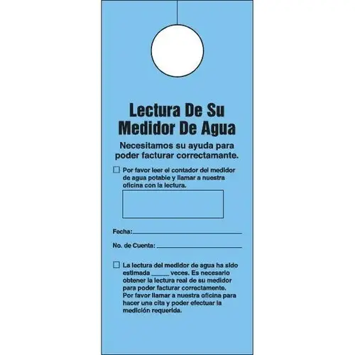 Door Knob Cards Bilingual Water Meter Reading - pack of 100 Door Knob Cards Bilingual Water Meter Reading - pack of 100
