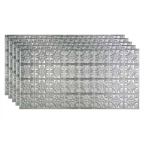 2 ftX4 ft Traditional #1 Glue Up Ceiling Panel Brushed Aluminum - pack of 5 2 ftX4 ft Traditional #1 Glue Up Ceiling Panel Brushed Aluminum - pack of 5