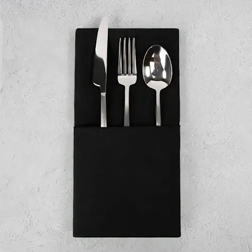 Spun Soft Napkin, 100% Polyester, 20x20, Black - pack of 144 Spun Soft Napkin, 100% Polyester, 20x20, Black - pack of 144
