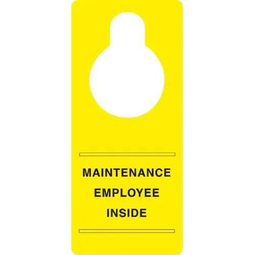 Maintenance Door Tags, Yellow Plastic, 3-1/2 X 8" - pack of 10 Maintenance Door Tags, Yellow Plastic, 3-1/2 X 8" - pack of 10