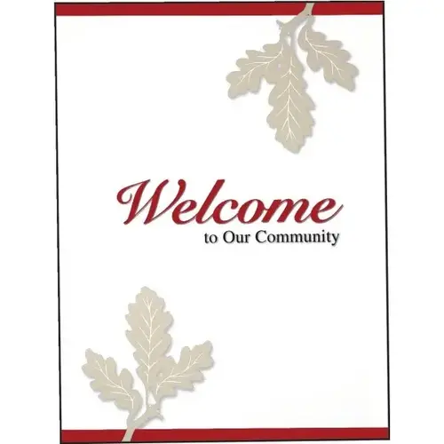 Personalized Welcome Folders, Oak Leaf Design, Red - pack of 100 Personalized Welcome Folders, Oak Leaf Design, Red - pack of 100