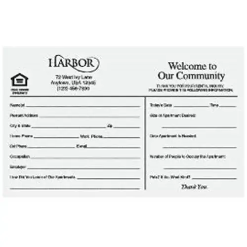 Welcome To Our Community Rental Prospect Cards, Gray - pack of 100 Welcome To Our Community Rental Prospect Cards, Gray - pack of 100