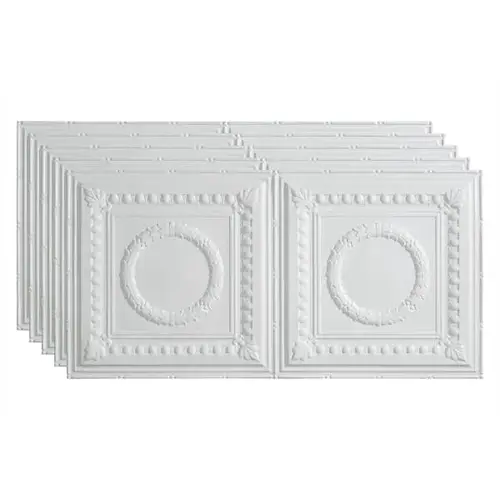 2 ftX4 ft Rosette Glue Up Ceiling Panel, Matte White - pack of 5 2 ftX4 ft Rosette Glue Up Ceiling Panel, Matte White - pack of 5