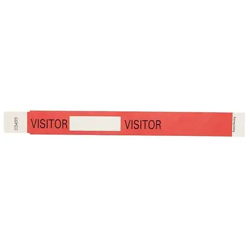 Tyvek Visitor Wristband 10"X1" Red - pack of 500 Tyvek Visitor Wristband 10"X1" Red - pack of 500