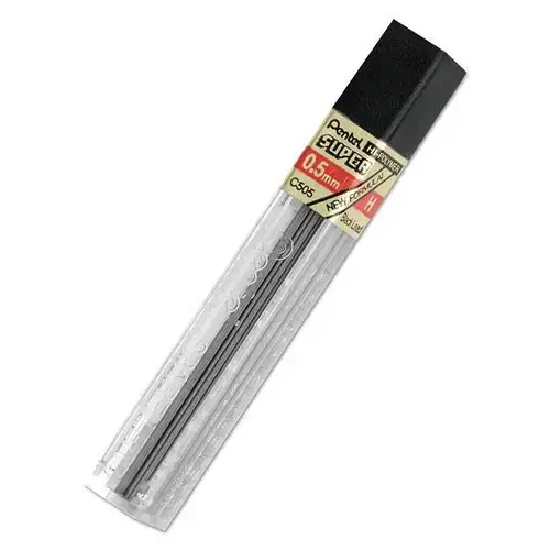 Super Hi-Polymer Lead Refills 0.5 Mm H Black - pack of 12 Super Hi-Polymer Lead Refills 0.5 Mm H Black - pack of 12