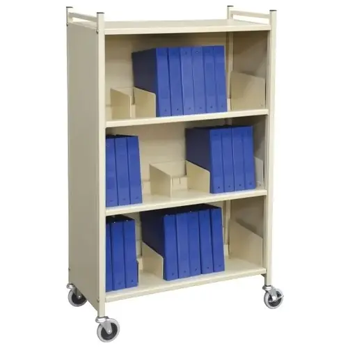 Beige Versa Cabinet Style Moble Rack With Three Shelves Beige Versa Cabinet Style Moble Rack With Three Shelves