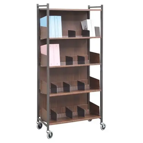 Woodgrain Versa Open Style Moble Rack With Four Shelves Woodgrain Versa Open Style Moble Rack With Four Shelves