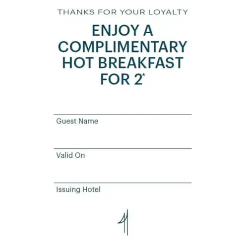 Rewards Welcome Voucher - Breakfast - - pack of 250 Rewards Welcome Voucher - Breakfast - - pack of 250