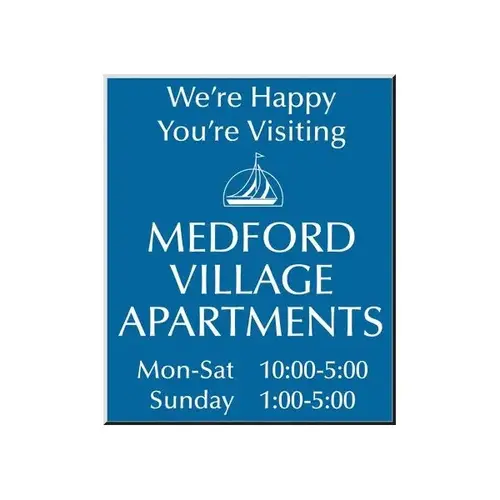 Front Engraved Sign, Blue, 10 X 12 Front Engraved Sign, Blue, 10 X 12
