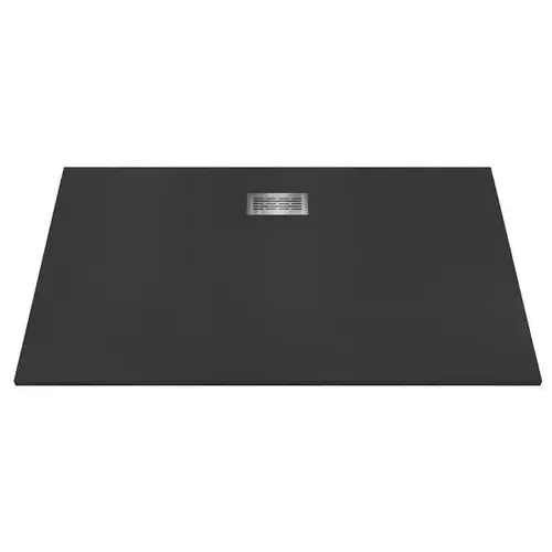 72"Lx42"Wx1.125"H Composite Stone Shower Center Back Drain Graphite Sand 72"Lx42"Wx1.125"H Composite Stone Shower Center Back Drain Graphite Sand