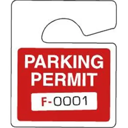 Non-Reflective Plastic Parking Permit Tags, Red Square, Small - pack of 100 Non-Reflective Plastic Parking Permit Tags, Red Square, Small - pack of 100