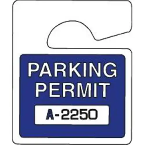 Non-Reflective Plastic Parking Permit Tags, Blue Square, Small - pack of 100 Non-Reflective Plastic Parking Permit Tags, Blue Square, Small - pack of 100