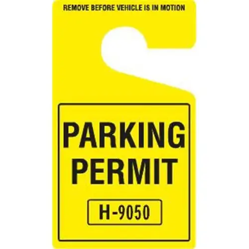 Plastic Parking Permit Tags, Yellow, 2-3/4 X 4-3/4 - pack of 100 Plastic Parking Permit Tags, Yellow, 2-3/4 X 4-3/4 - pack of 100