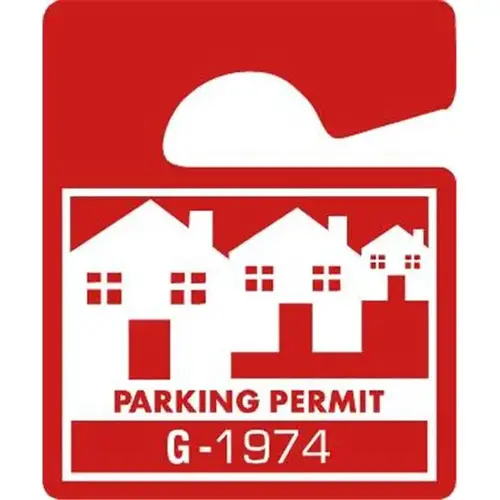 Plastic Parking Permit Tags, Red, 2-1/2 X 3 - pack of 100 Plastic Parking Permit Tags, Red, 2-1/2 X 3 - pack of 100