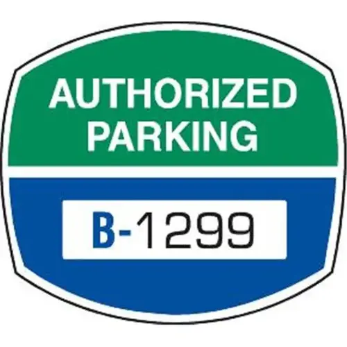 Parking Permit Static Cling, Blue/Green, 2 X 1-3/4 - pack of 100 Parking Permit Static Cling, Blue/Green, 2 X 1-3/4 - pack of 100