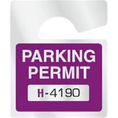 Plastic Parking Permit Tags Reflective, Purple, 2-1/2 X - pack of 100 Plastic Parking Permit Tags Reflective, Purple, 2-1/2 X - pack of 100