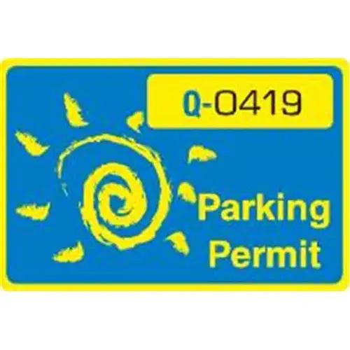 Parking Permit Static Cling, Blue/Yellow, 3 X 2 - pack of 100 Parking Permit Static Cling, Blue/Yellow, 3 X 2 - pack of 100