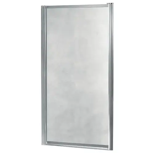 Raleigh 65 In. H X 35 In. To 65 In. W Framed Pivot Door, Obscure Glass, Silver Finish Raleigh 65 In. H X 35 In. To 65 In. W Framed Pivot Door, Obscure Glass, Silver Finish