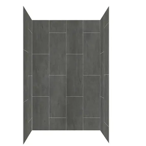 48 In. W X 34 In. D X 78 In. H 4-Piece Glue Up Alcove Shower Wall Smooth, Slate 48 In. W X 34 In. D X 78 In. H 4-Piece Glue Up Alcove Shower Wall Smooth, Slate