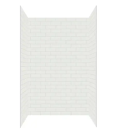 48 In. W X 34 In. D X 78 In. H 4-Piece Glue Up Alcove Shower Wall Smooth, Subway Tile Pattern, White 48 In. W X 34 In. D X 78 In. H 4-Piece Glue Up Alcove Shower Wall Smooth, Subway Tile Pattern, White
